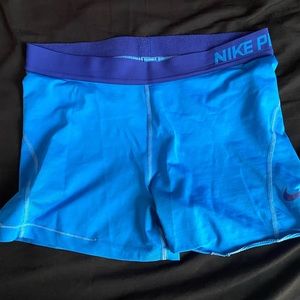blue nike pro spandex